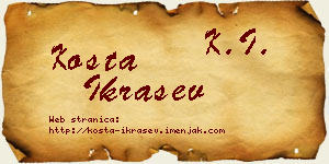 Kosta Ikrašev vizit kartica